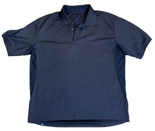 Beretta Polo Shirt Men's Blue Short Sleeve Button Large Polyester Free Shipping