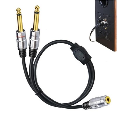 Audio Adapter 3,5mm auf 2x6,35mm Klinke Mono Stereo Kabel 50cm