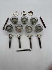 Lot 7 Glass doorknobs  doorknob door knob Brass Shanks mercury bullet design?