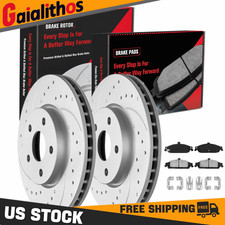 Front DRILLED Brake Rotors Ceramic Pads for C...