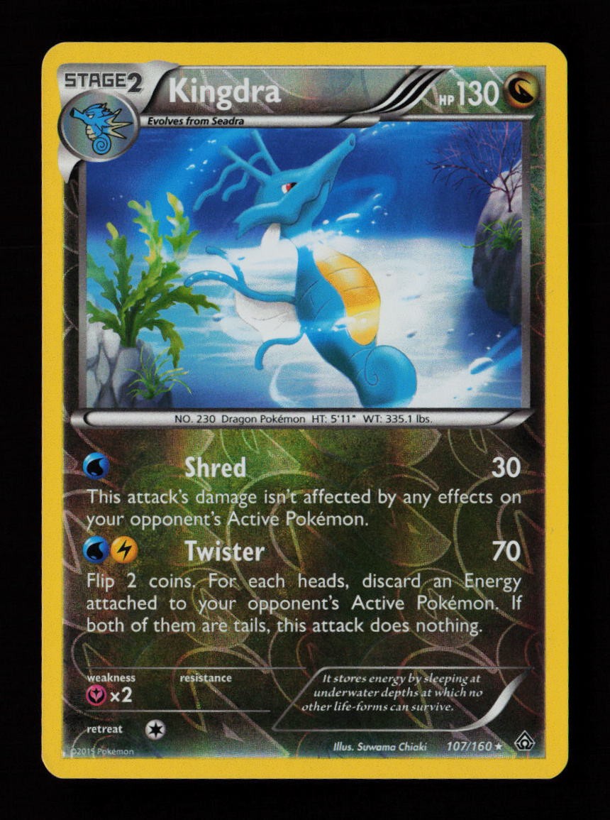 Kingdra 107/160 Reverse Holo Rare XY - Primal Clash Pokémon Card