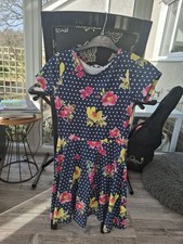 Bluezoo Girls Navy Polka Dots Floral Dress 9 To 10