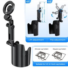 2 in 1 Magnetic Car Cup Holder Phone Mount for Magsafe iPhone 17 Pro Max 16 15