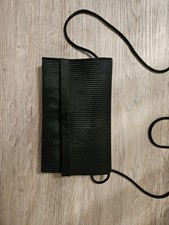 Vintage La Regale Black Ribbed Satin Evening Bag Clutch