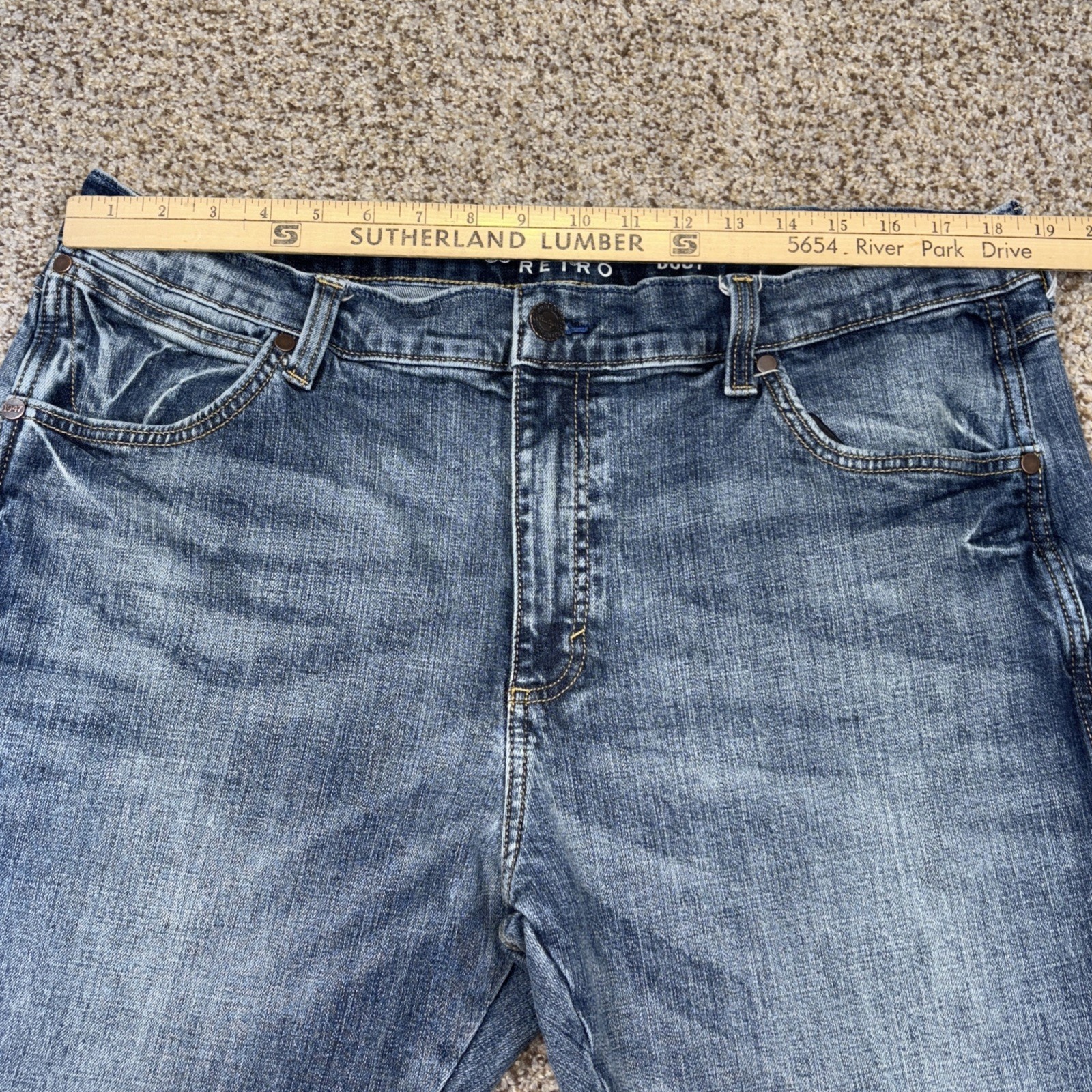 Wrangler Retro Jeans Men's 38x32 Blue Slim Boot Stretch Cowboy Fits 37 X 30 - View 7