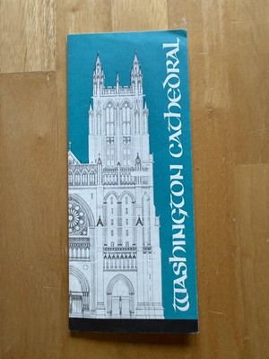 Vintage Washington National Cathedral Travel Brochure Map Washington DC USA Blue