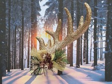 Gold Glittered Deer antler Lodge pine cones  CLIP-ON CHRISTMAS ORNAMENT