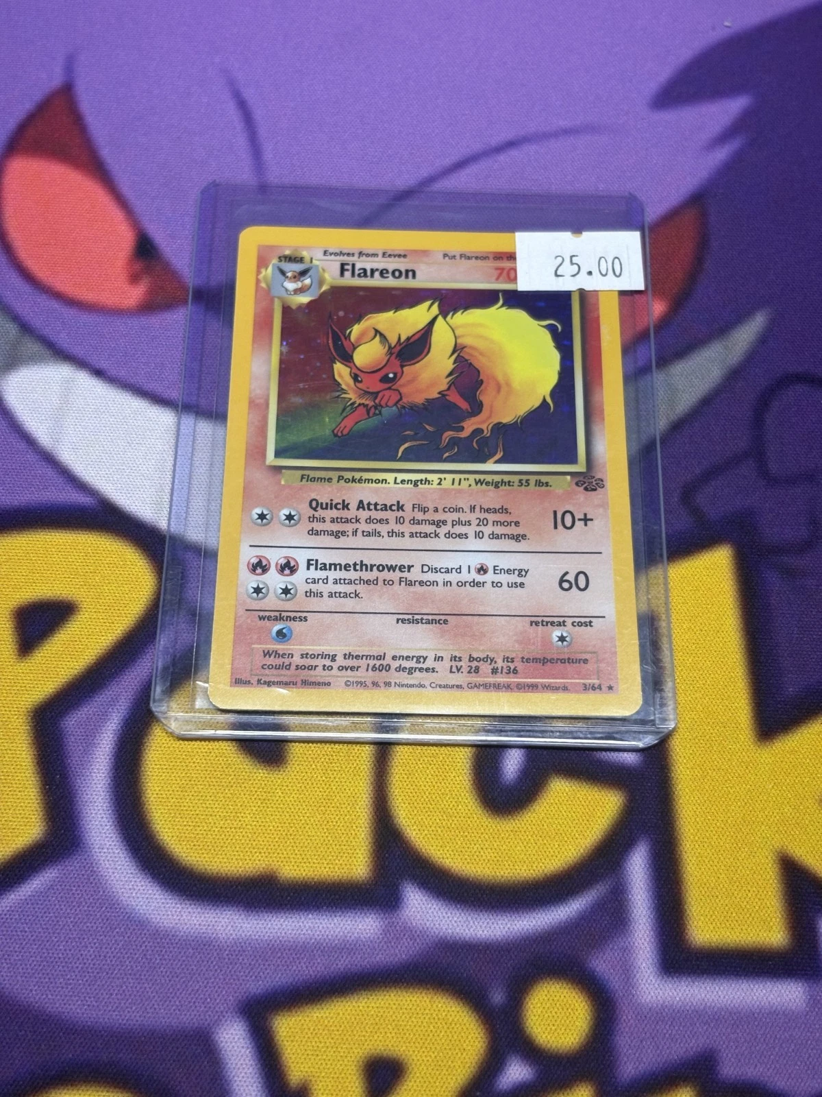Near Mint Vintage Flareon 03/64 Jungle Holo