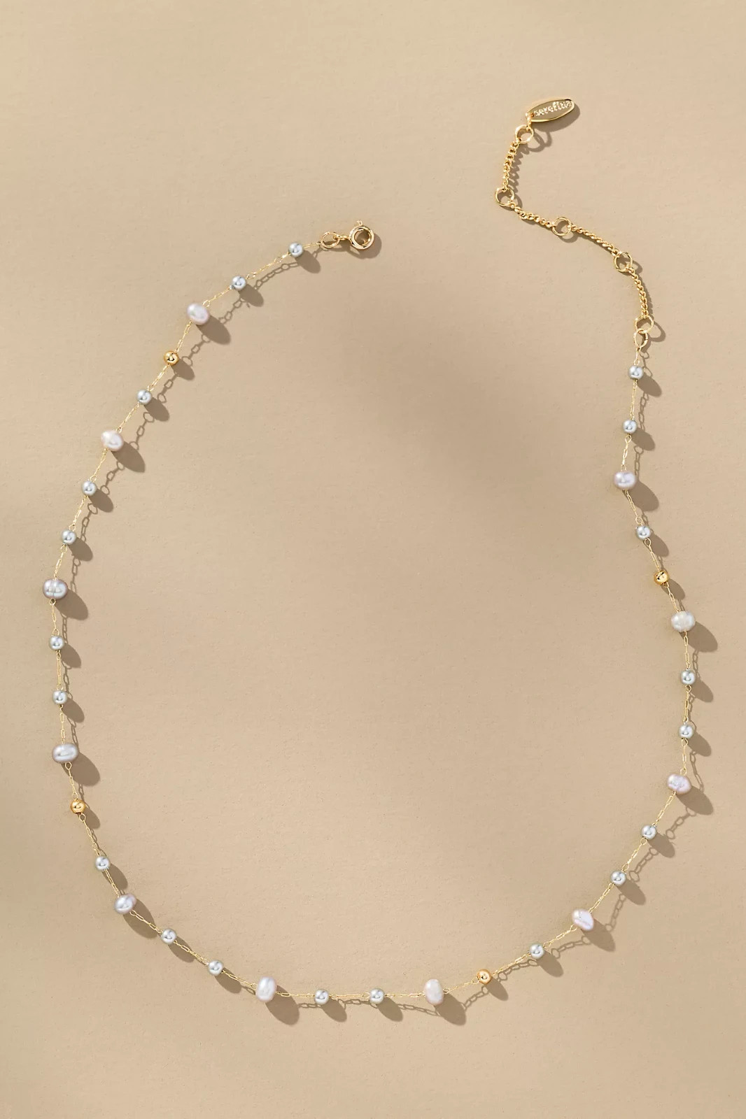 NWT Anthropologie Mixed Bead Dainty Necklace, Ivory