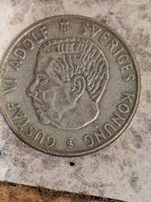 1953 Sweden Silver One Krone Coin