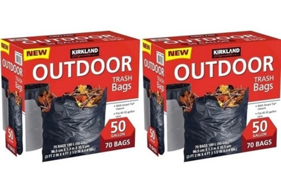 #ad #ad 2 Packs New Kirkland Signature Outdoor Trash Bags 50 Gallon 70 CT Heavy Duty $74.99