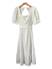 Rachel Parcell Lace Overlay Cotton Midi Dress Women’s M Cottagecore Bridal