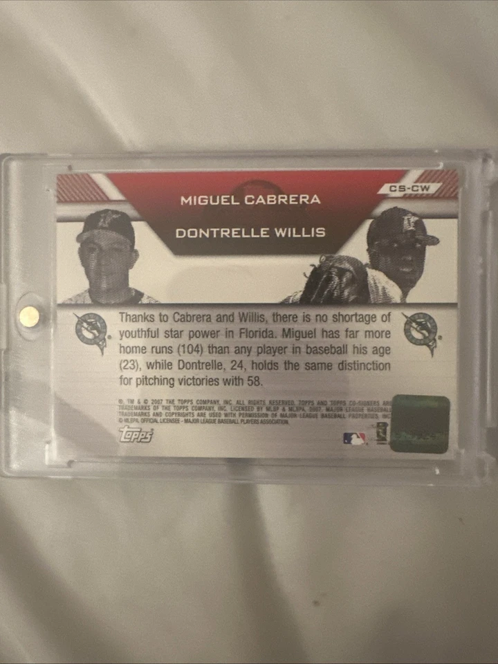 2007 Topps 联合签名者 - 联合签名者亲笔签名 Miguel Cabrera、Dontrelle... — 第 2/2 张图片