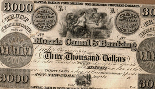 $3000 "MORRIS CANAL BANKING" (SUPER RARE)!!!!!!! $3000 "MORRIS CANAL" NEW YORK!!