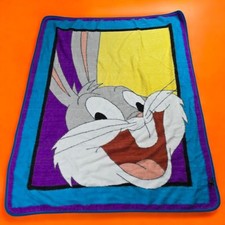 Vintage Bugs Bunny Biederlack Owen Looney Tunes Blanket Throw USA Reversible