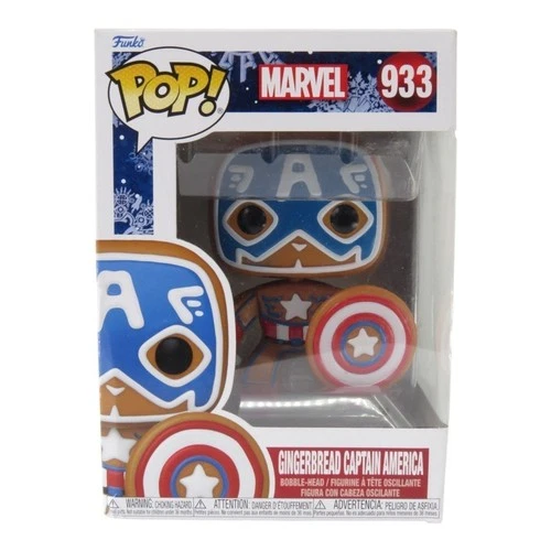 Funko Pop! Gingerbread Captain America #933 Marvel Collectable Vinyl Figure Toy