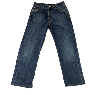Hugo Boss Herren Jeans Regular Straight Dunkelblau Denim Zip Fly Arkansas W32 L30