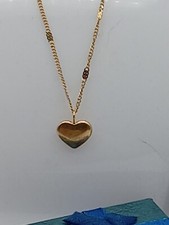 18K Gold Stainless Steel Love Floating Heart Pendant Chain Necklace Gift AG