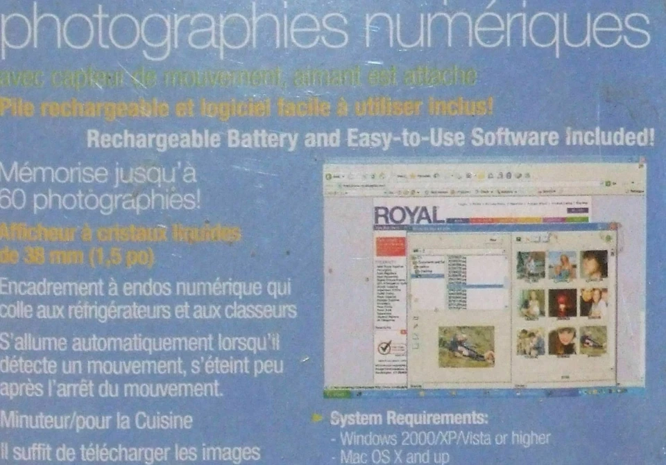 NEW Royal Digital Photo Frame with Motion Sensor, Magnet & Clip - Image 4 of 4