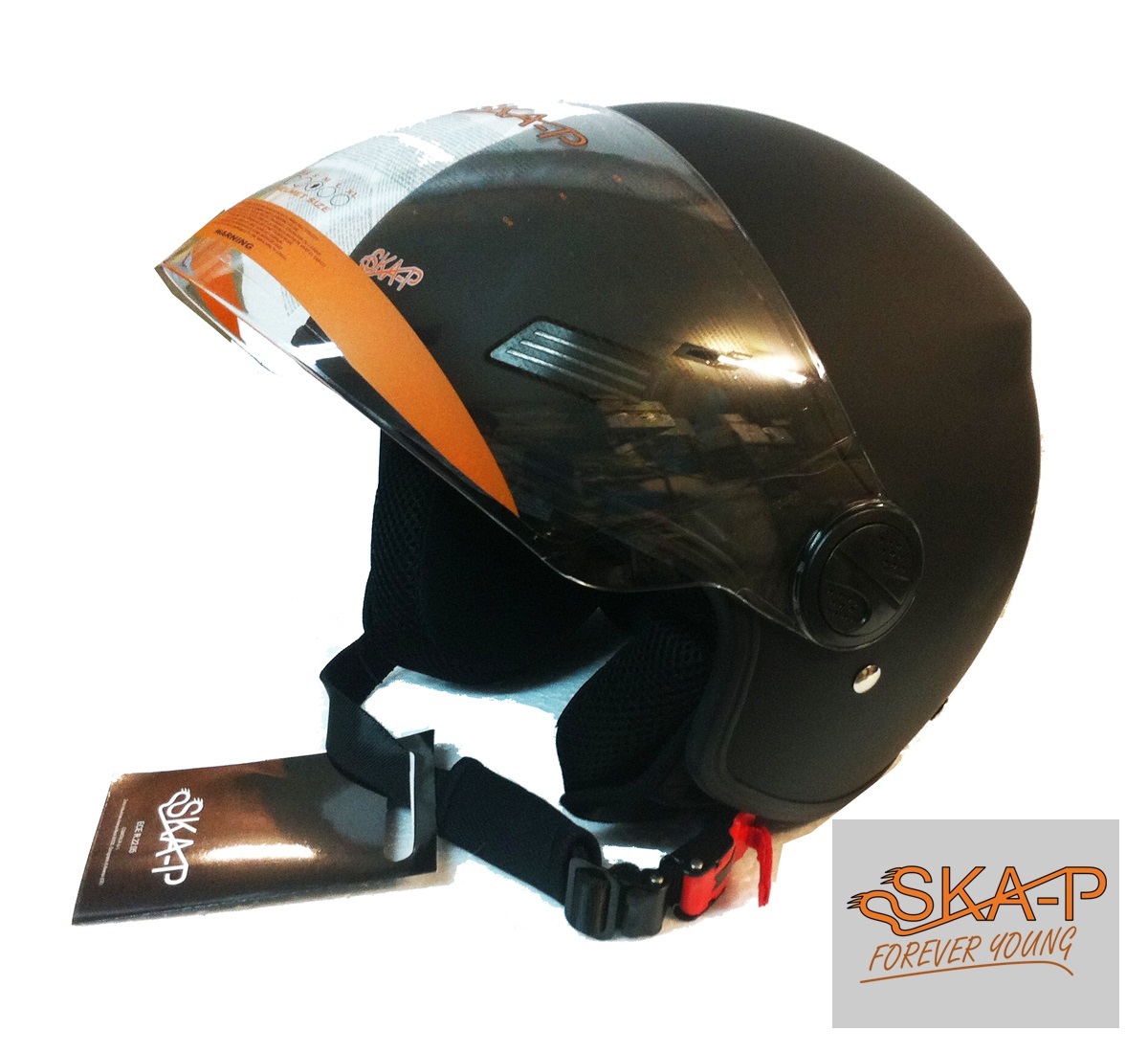 Casco Jet CGM SKA-P 1LH URBAN Nero Gommato Moto Scooter Visiera Lunga Tg. XL