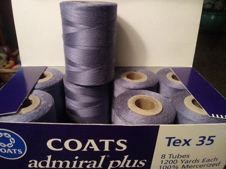 Coats Admiral Plus Tex 35, Tex Blue, Mercerized, SAK Cotton, 8 tubes - Image 4 of 4
