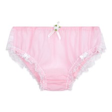 Frilly Sissy Sheer Soft Lace Trim Semi Transparent Knickers Briefs