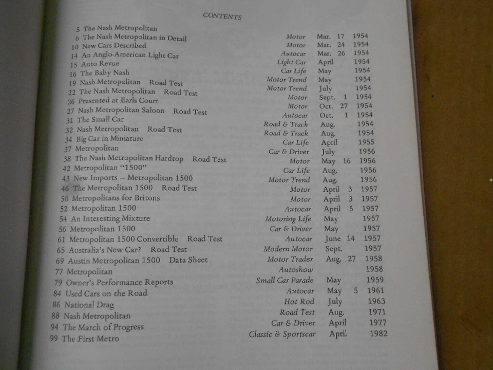 Brooklands Metropolitan 1954-1962 Road Tests Technical Data History Book - Image 3 of 4