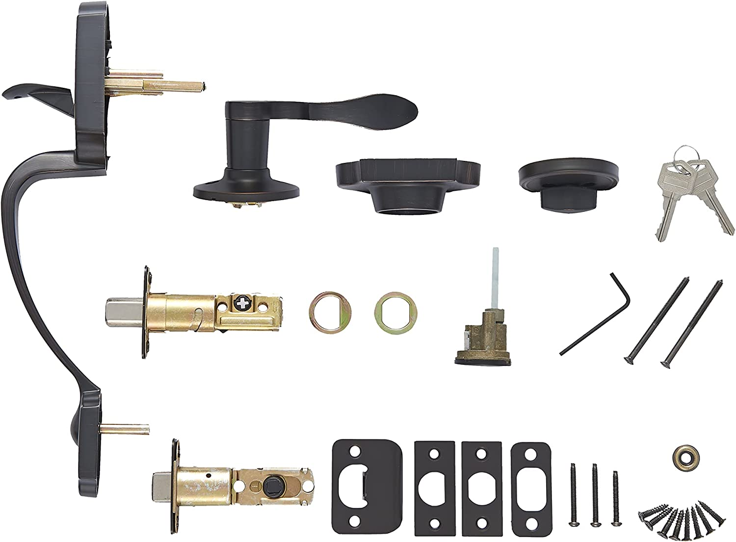 Basics Handleset with Shelby Lever Single Cylinder Oil Rubbed