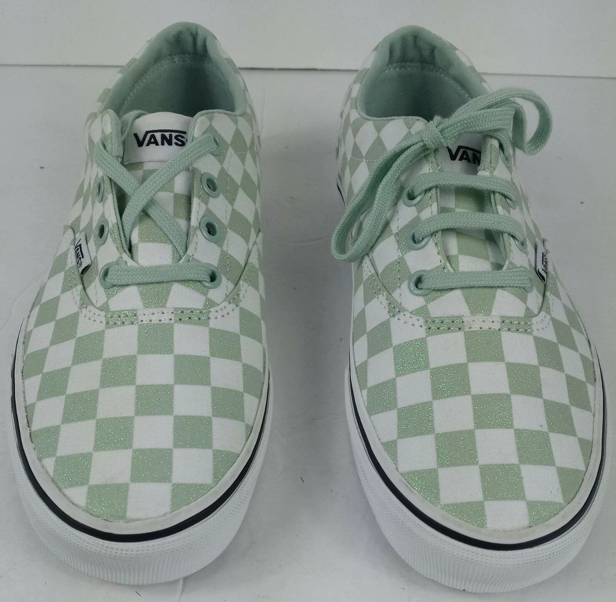 Mint green checkerboard vans clearance