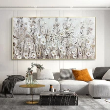 Flowers Oil Painting Hand Painted Thick Oil Hanging Painting Modern Canvas Wall