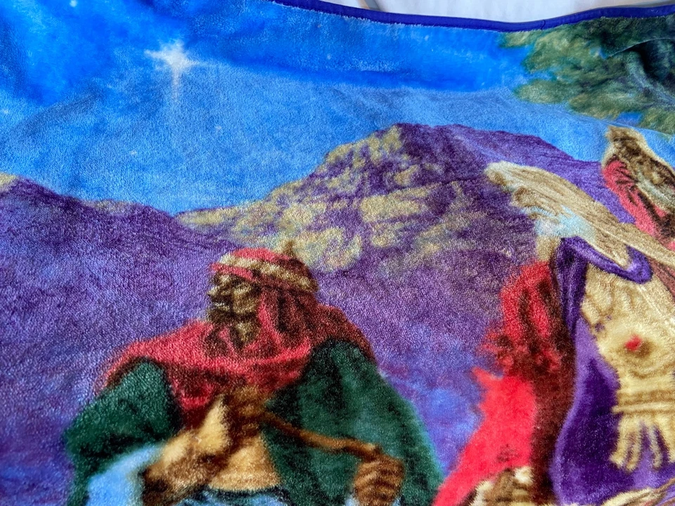 Northwest Gauthier Fleece Blanket 60" x 48" Throw Christmas Wise Men 3 Kings - Image 4 of 4