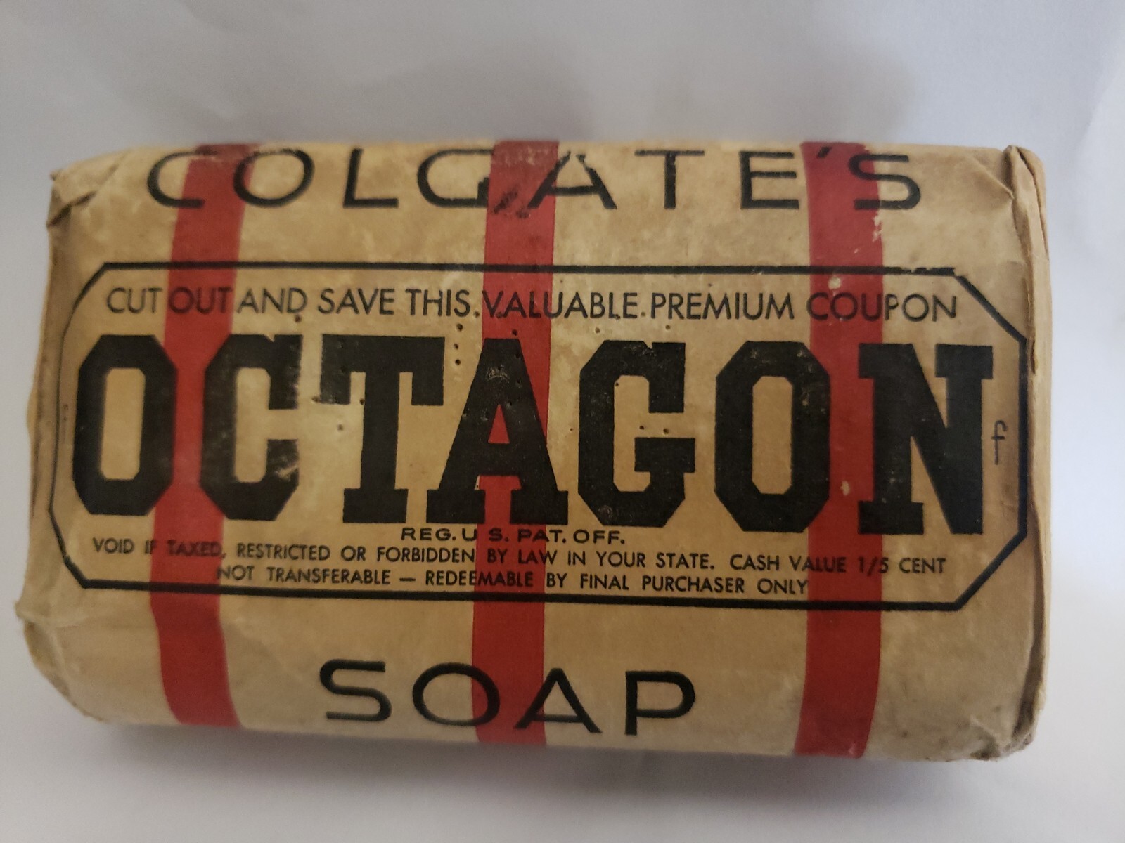 Vintage Bar of Colgate's Octagon Laundry Soap In Original Wrapper