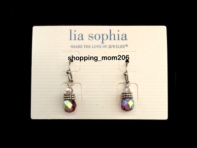 Lia Sophia ''Pixie Dust  Silver Tone w/Cut Crystals Pierced Earrings