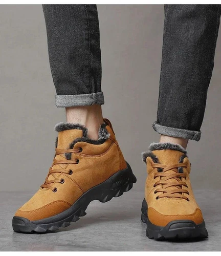 Herren Fell Gefüttert Winter Schnee Stiefel Outdoor Wasserdicht Arbeitsschuhe Wandern Walking - Bild 13 von 27