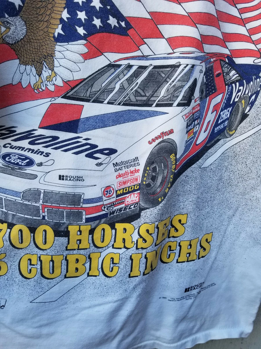 Vintage ALL OVER PRINT Nascar Racing Mark Martin American Muscle Roush  Shirt XL