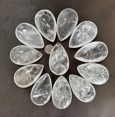 Rock Crystal Chandelier Sconce Quartz Pendants Prism Droplet Full Pear 78mm 12pc