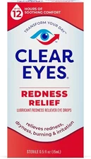Clear Eyes Redness Relief Lubricant Redness Relief Eye Drops, 0.5 oz