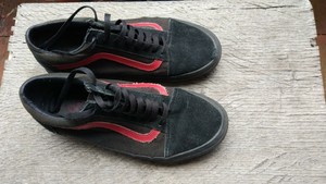 red vans with black stripe