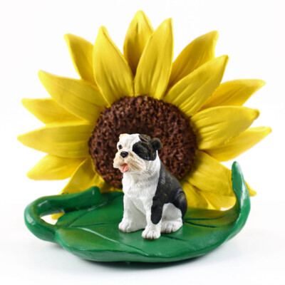 Bulldog Sunflower Figurine Brindle
