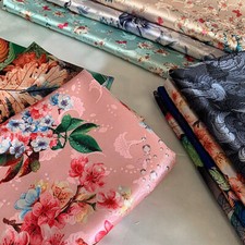 Satin Tissu Faux Soie Chinois National Rétro pour Qipao Robe Vêtements Bords Sew