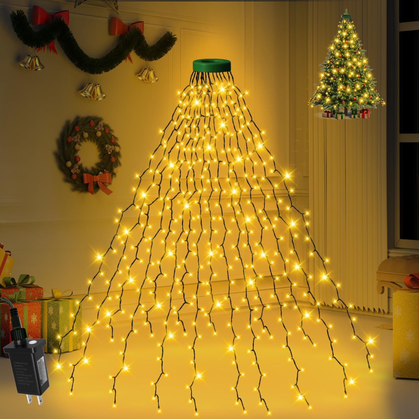 400 LED Christmas Tree Lights 8 Modes Christmas String Lights for Tree with T...