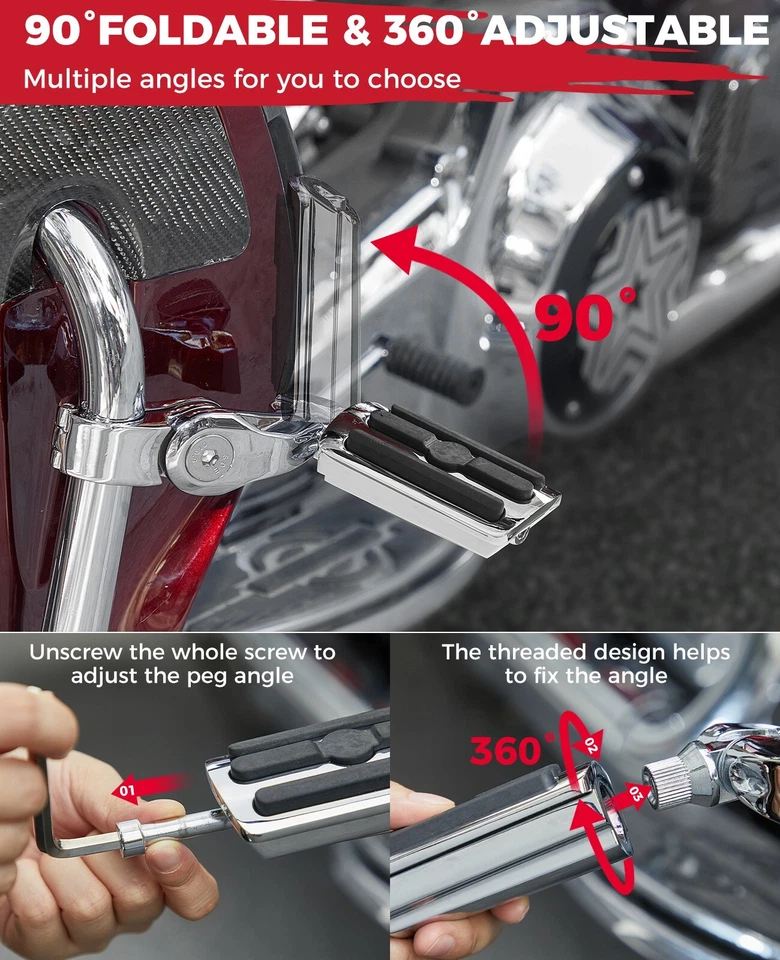 Motorcycle 1.25'' Foot Peg Rest For Road Glide Street Electra Glide Road King - Image 2 of 4