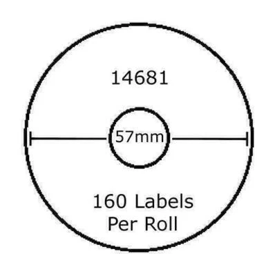 SWIFT DYMO Compatible Thermal CD DVD White Labels 57mm 14681