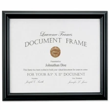Lawrence 8.5x11 Classic Document Frame - Black (Same Shipping Any Qty)