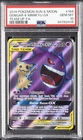 2019 POKEMON SUN & MOON TEAM UP #164 FULL ART/GENGAR & MIMIKYU GX PSA 10