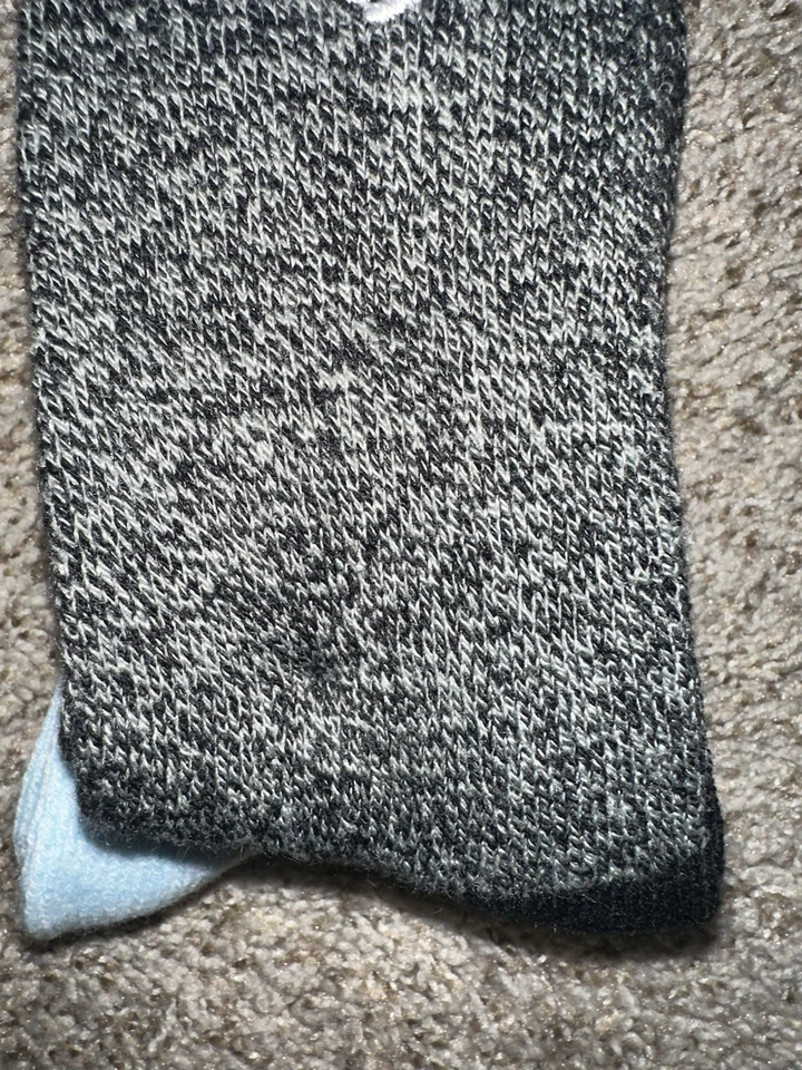 Youth Columbia Fleece Lined Crew Socks Shoe Sz 2-10- 2 Pairs Cove Blue/ Gray New - Image 3 of 4