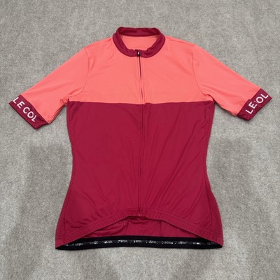 Le Col Women s Size XL Pink / Coral Lightweight Short Sleeve Cycling Jersey