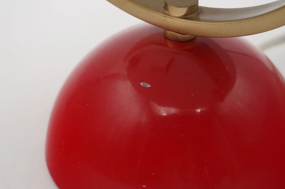 West Elm Clint Mini Desk Lamp Modern Red Metal Dome Swivel Task Light - Image 4 of 4