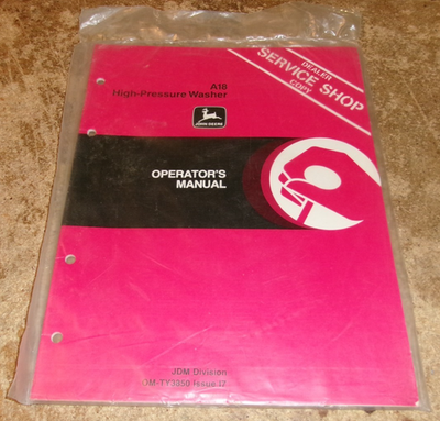 #ad vintage john deere A18 high pressure washer operators manual sealed new $15.99