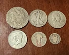 90% Silver Coin Lot 1883 Morgan Dollar, Walking Liberty, Kennedy, Franklin